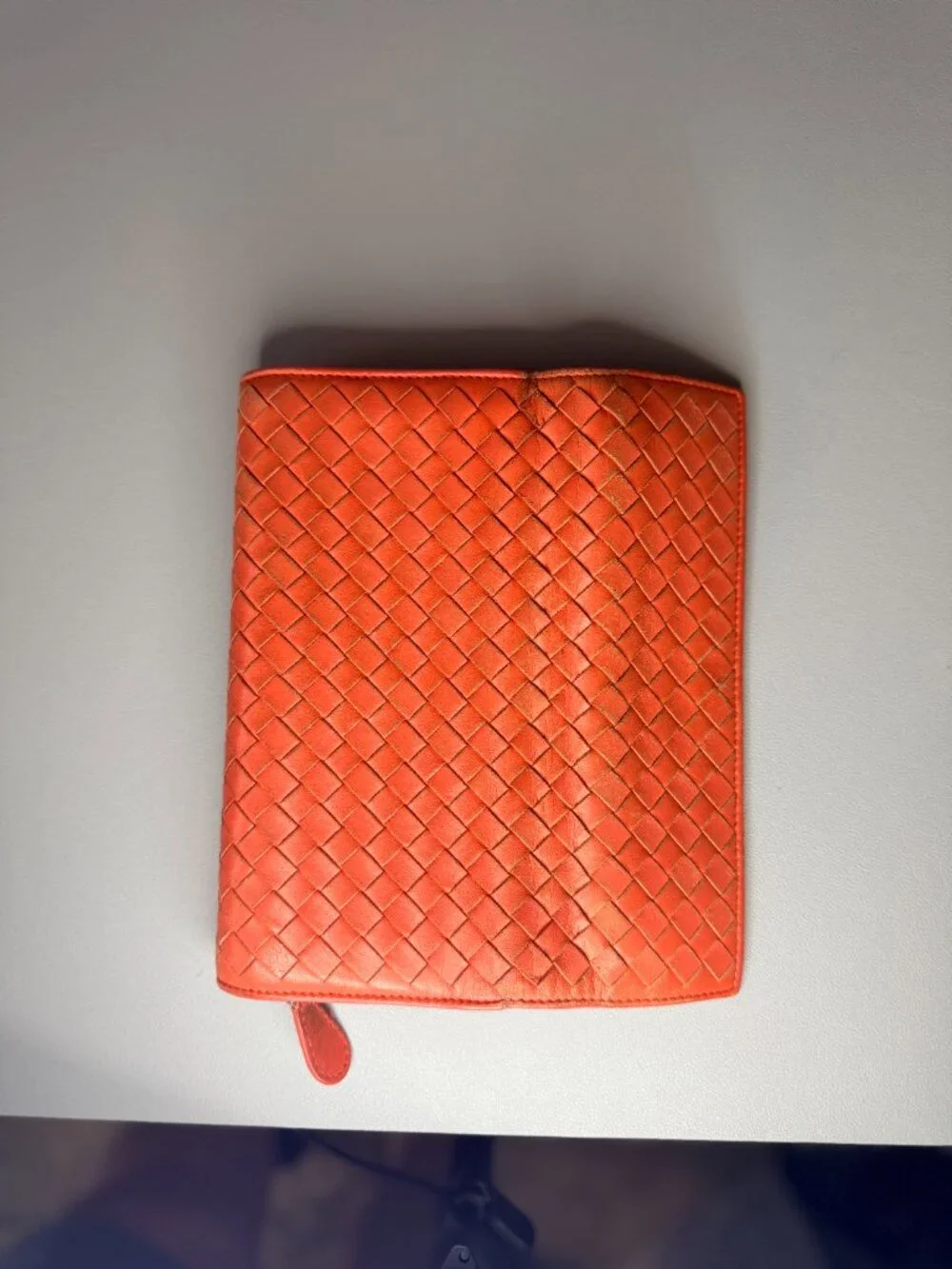 PROJECT Bottega Venetta Intrecciato Coral Leather Long Wallet